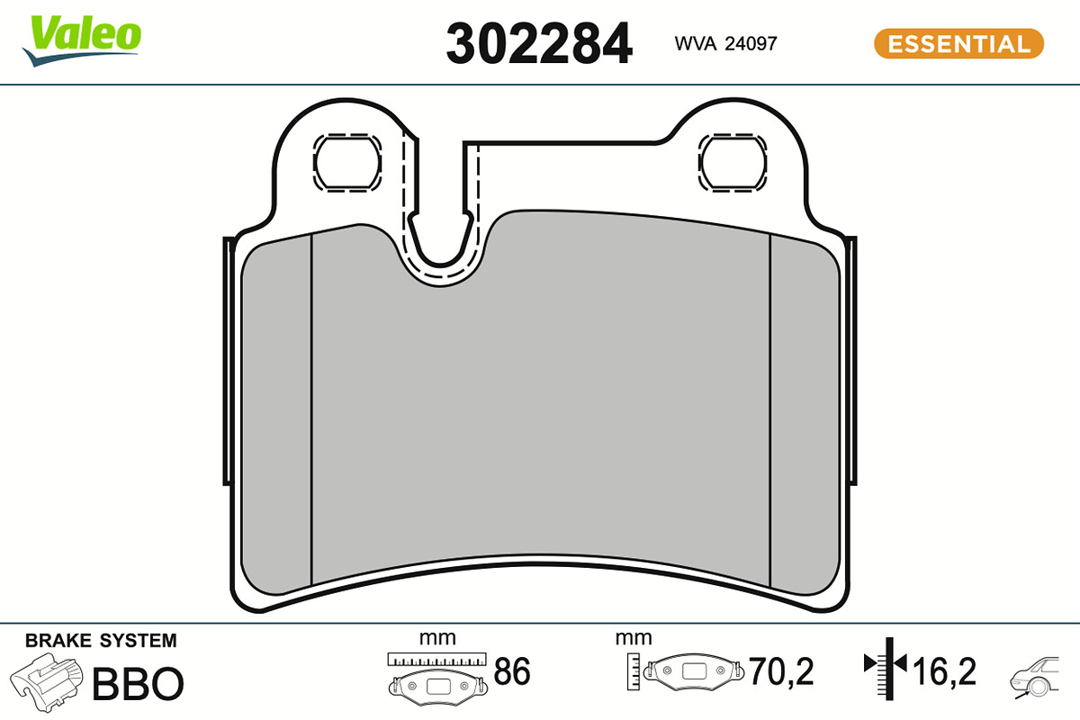 Jogo de 4 pastilhas de travão VALEO ref. 302284